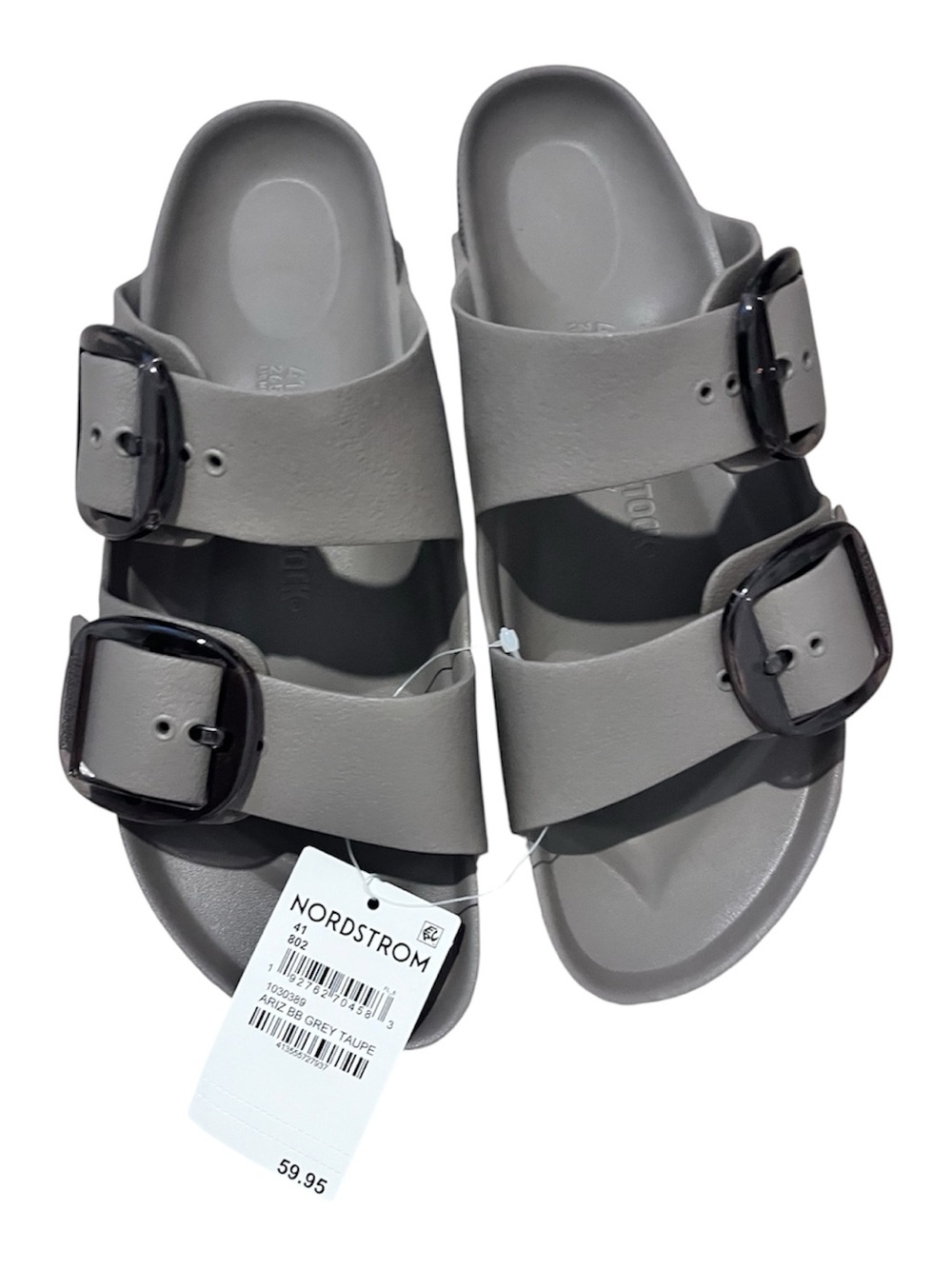 New Birkenstock EVA Slide Sandals Tan Brown Khaki Size 10 - Picture 4 of 4